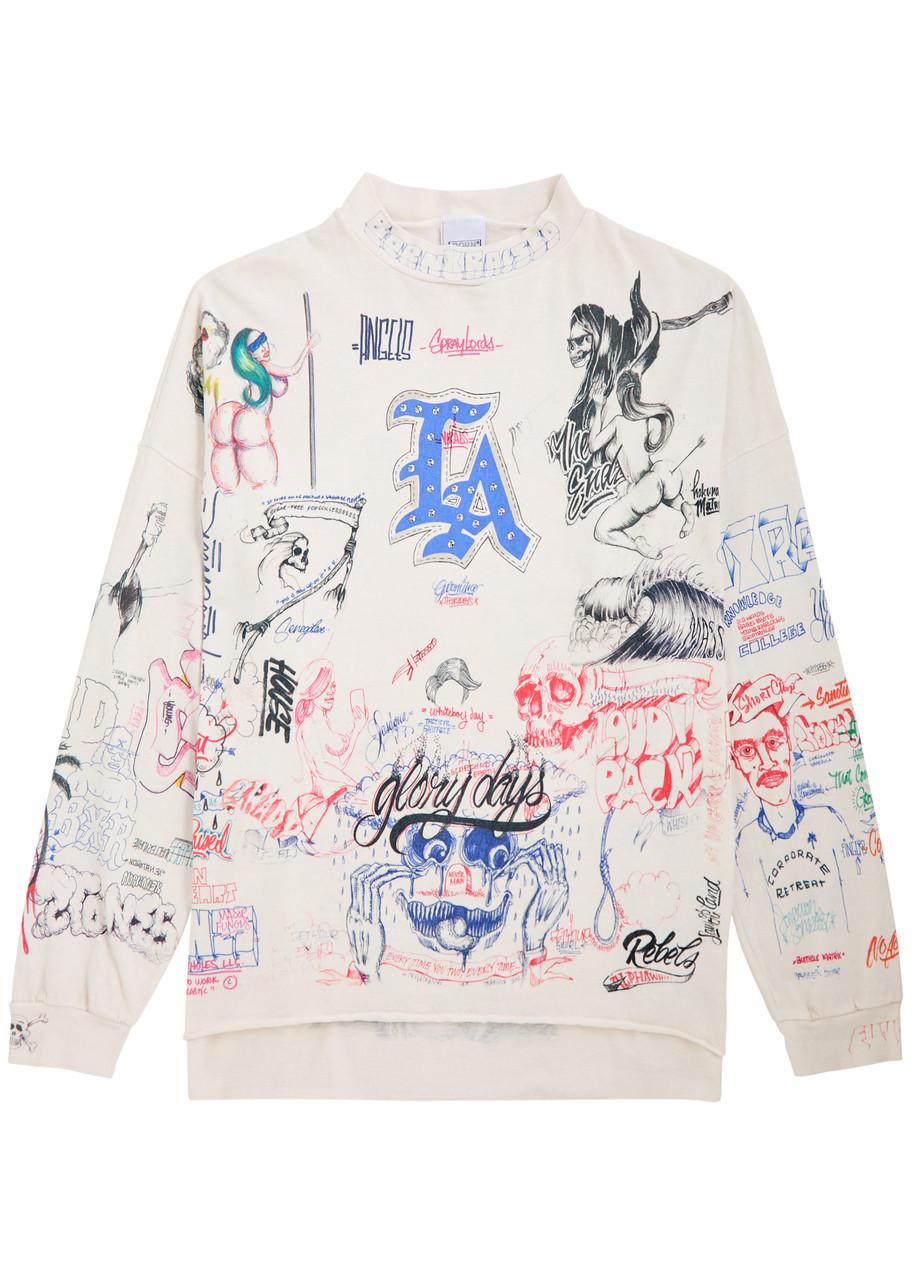 SAINT Mxxxxxx Born X Raised Printed Cotton Top in White for