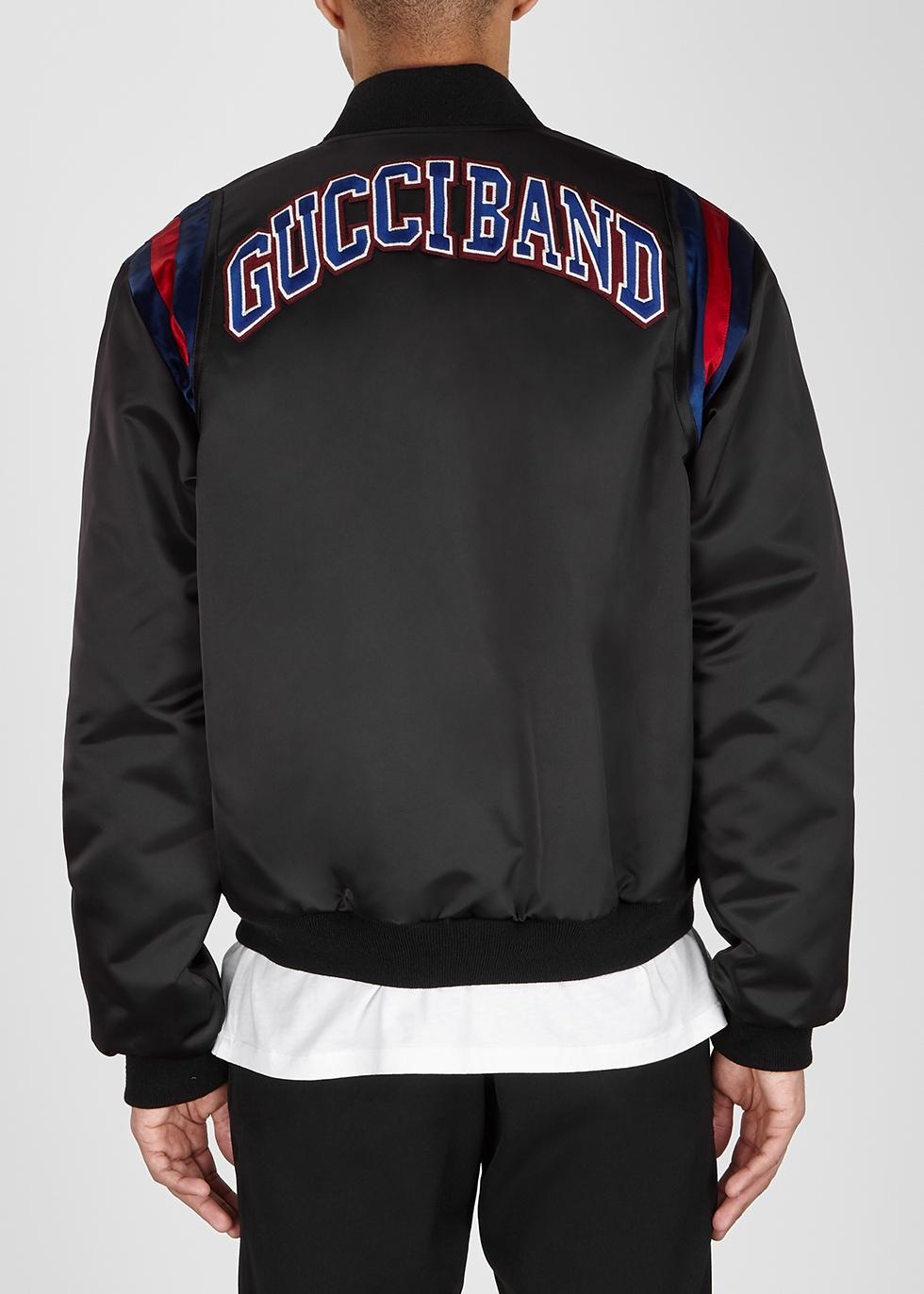 Gucci Band Bomber Jacket in Black for Men | Lyst