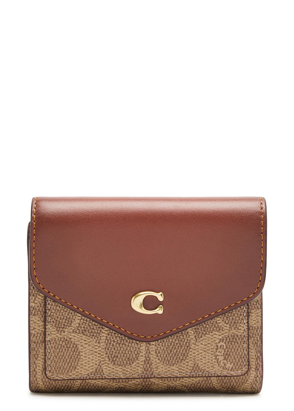 COACH Wyn Small Coated Canvas Wallet in Brown | Lyst UK