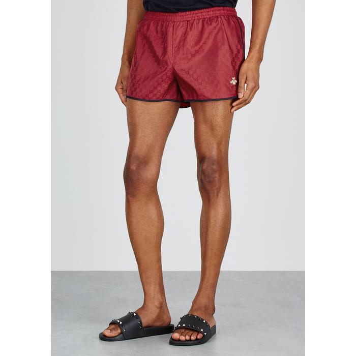 Gucci Synthetic GG Jacquard Swim Shorts in Burgundy (Red) for Men - Lyst