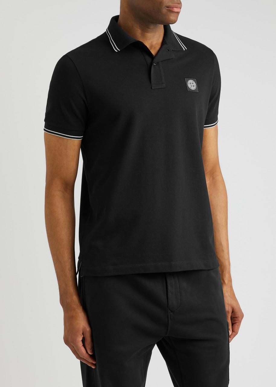 stone island polo shirt black