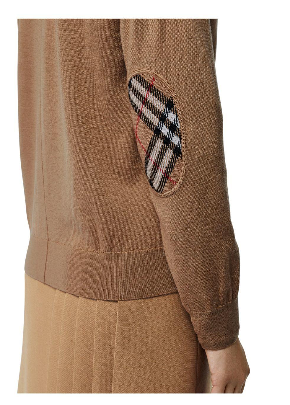 burberry vintage check detail merino wool cardigan