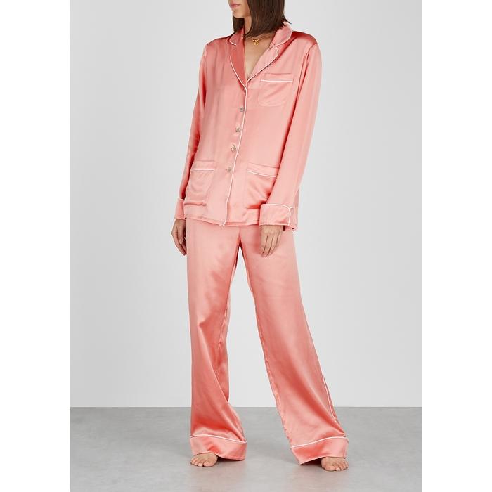 pink silk pjs