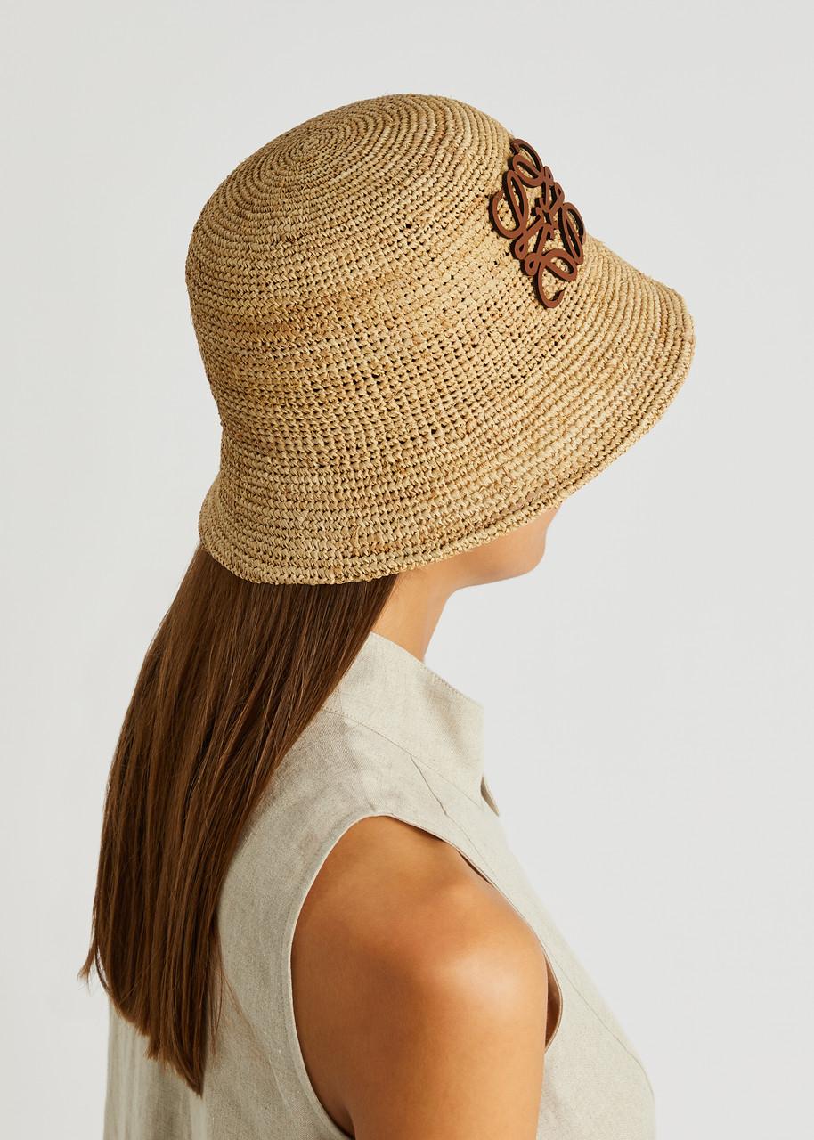 【LOEWE】 Jasmine raffia bucket hat LOEWE- Bucket hat in raffia and calfskin available at