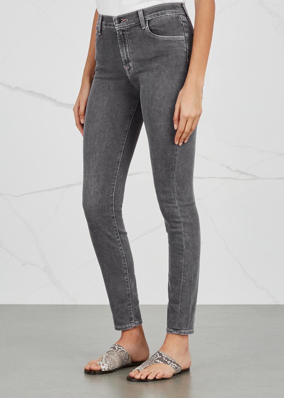 vacht Aangenaam kennis te maken elke dag J Brand Maria Grey High-rise Skinny Jeans in Gray | Lyst