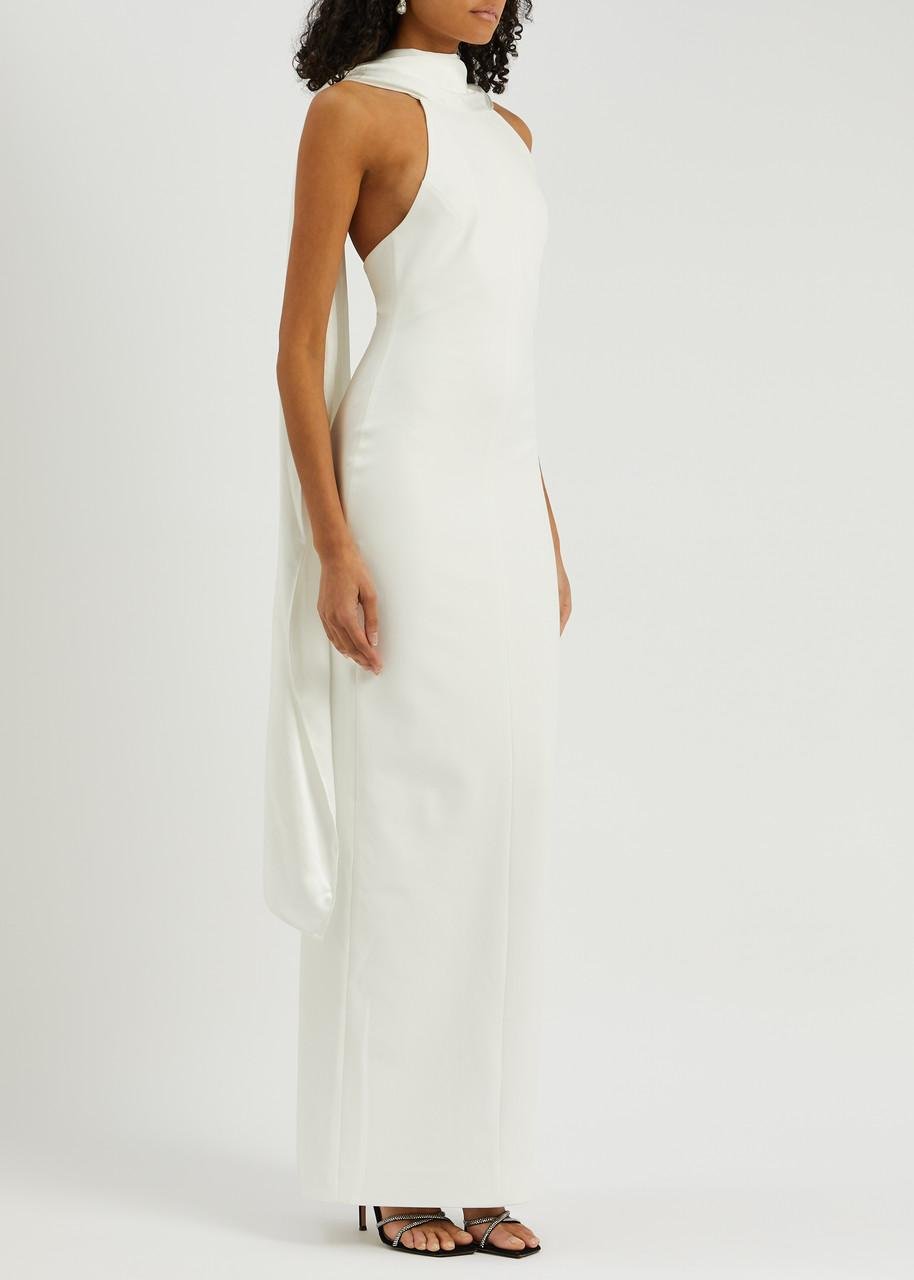 Solace London Dahlia Scarf-effect Maxi Dress in White Lyst