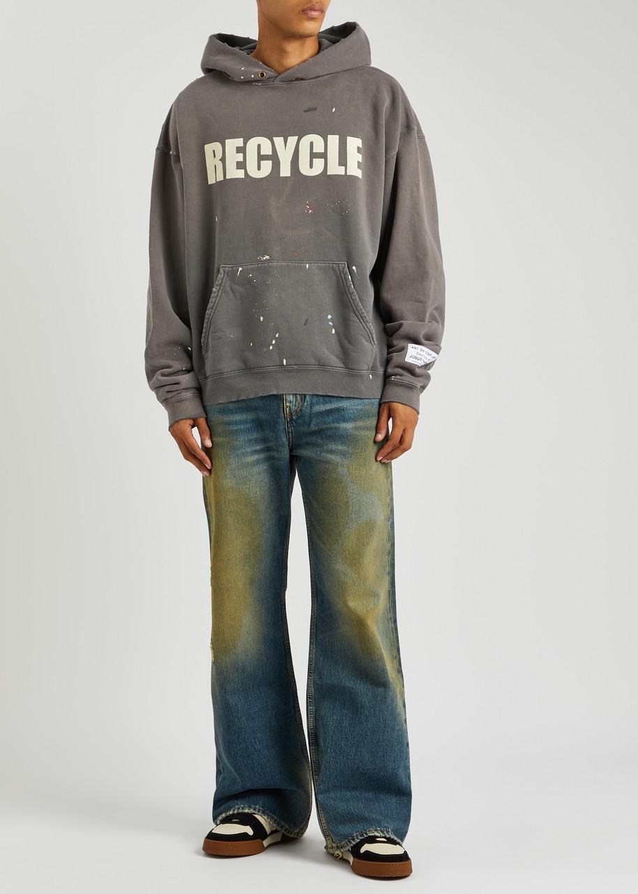 GALLERY DEPT. 90s Recycle Hooded Cotton Sweatshirt in Gray GALLERY DEPT. 90s Recycle Hooded Cotton Sweatshirt in Gray