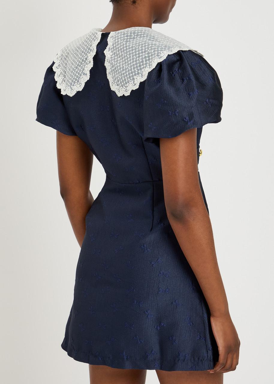 Sister Jane Buoy Bow-Jacquard Woven Mini Dress in Blue | Lyst UK
