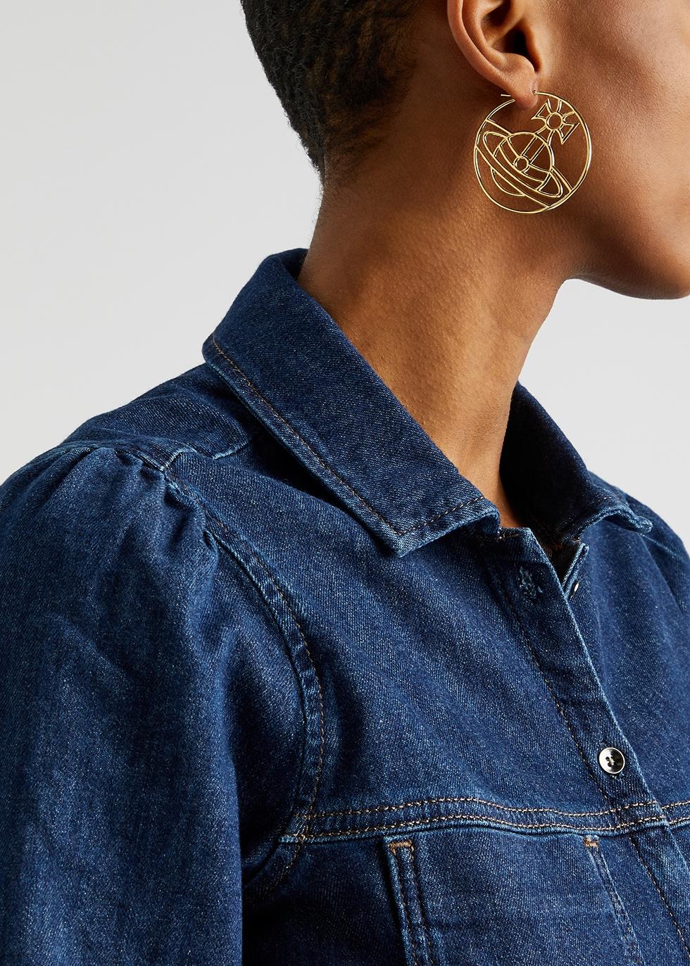 Vivienne Westwood Alina Orb Cut-out Hoop Earrings in White