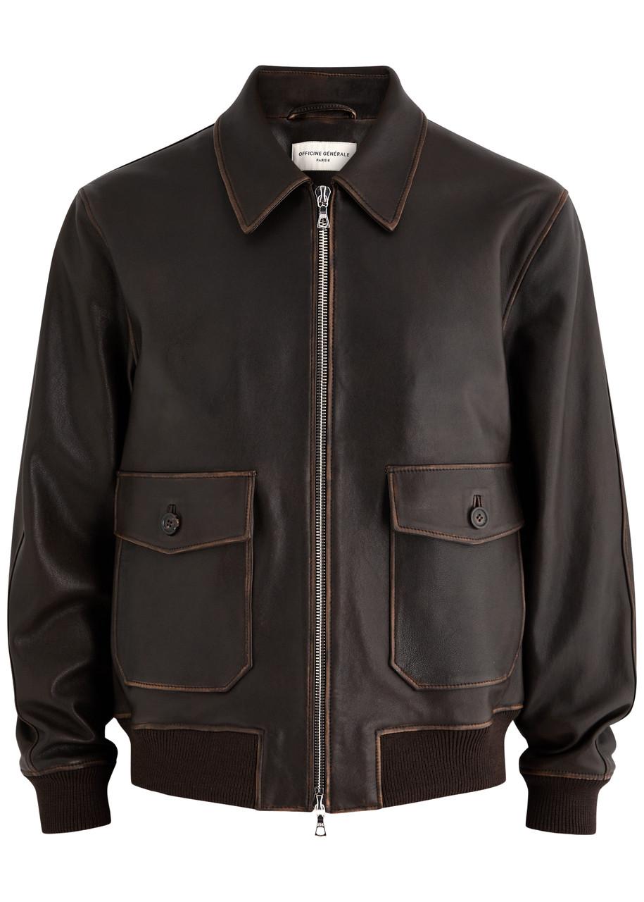 Officine Generaleレザージャケット Officine Generale Cesario Leather Jacket in Black for Men | Lyst