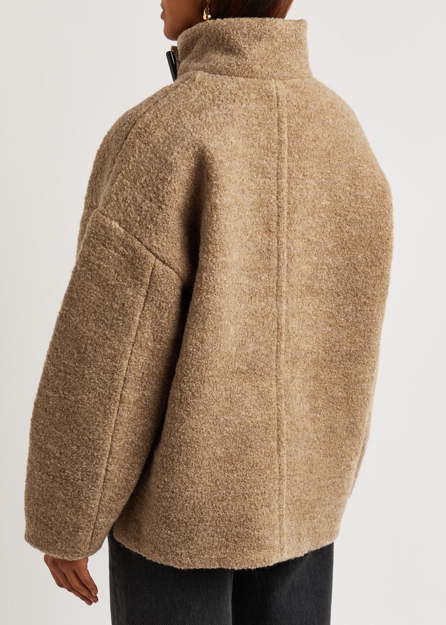ganni-BROWN-Boucle-Wool-Jacket