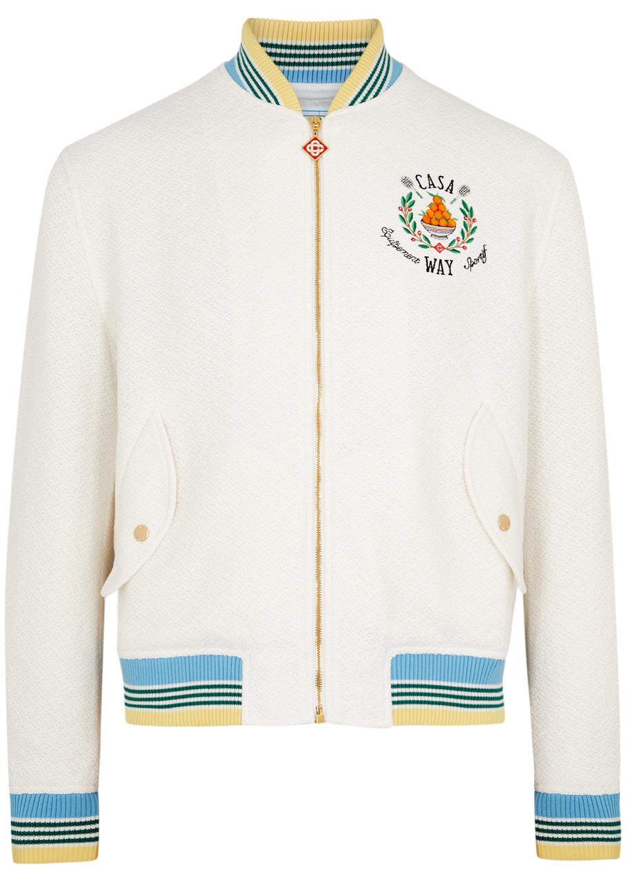 Casablanca embroidered zip-up bomber jacket - Grey