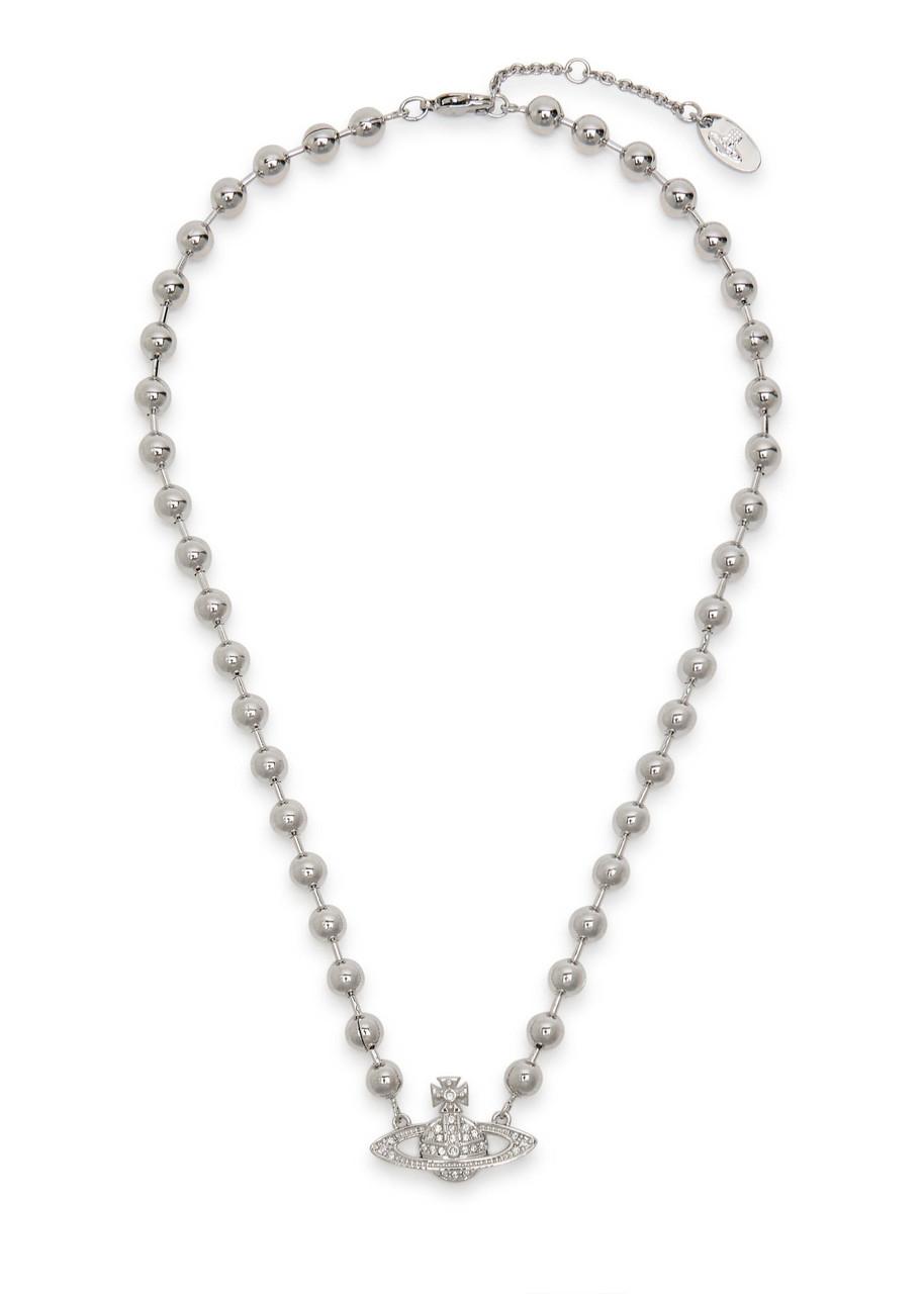 アクセサリー Thames Mini Bas Relief Choker Necklace Thames Mini Bas Relief Choker in PLATINUM-WHITE-Crystal