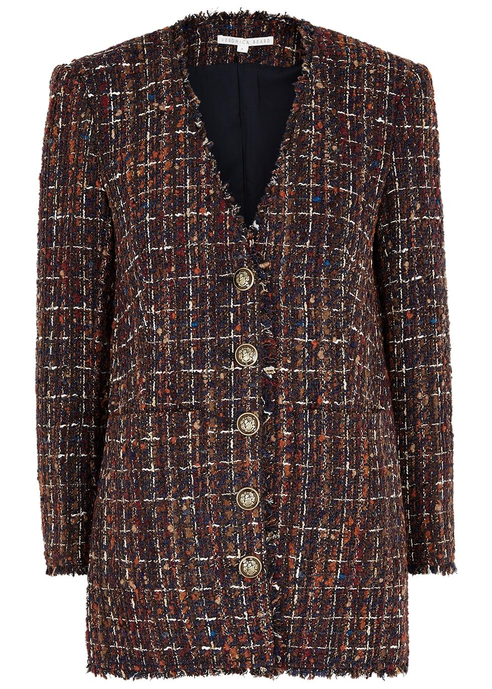 Veronica Beard Doris Dickey Bouclé Tweed Jacket in Brown Lyst