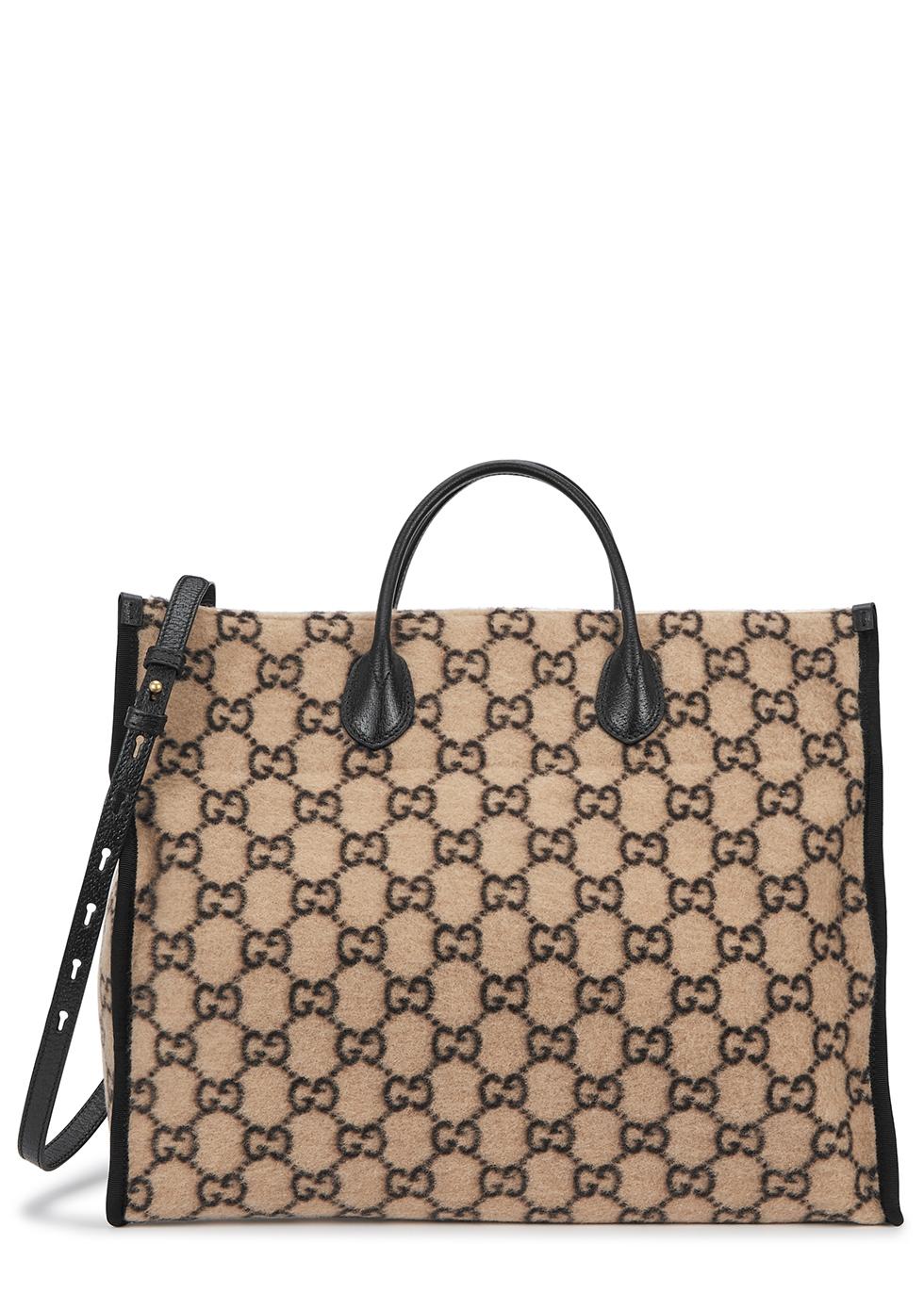 Gucci GG Large Monogrammed Wool Tote in Natural for Men | Lyst