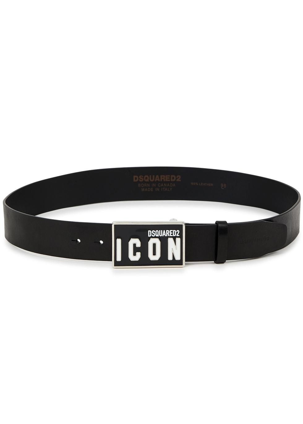 DSquared² Icon Leather Belt in Black for Men | Lyst