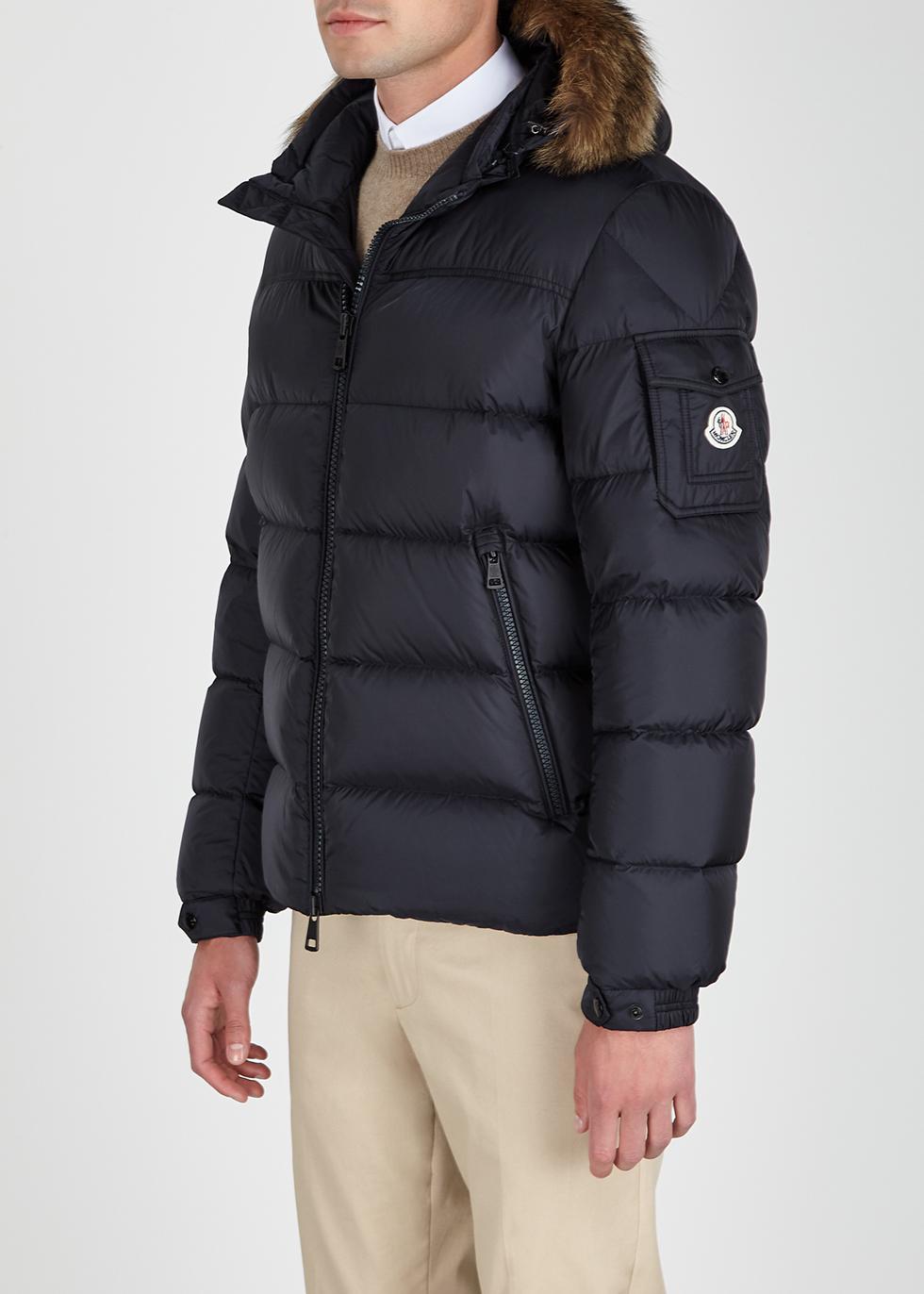 Moncler Fur Marque Navy Quilted Shell 