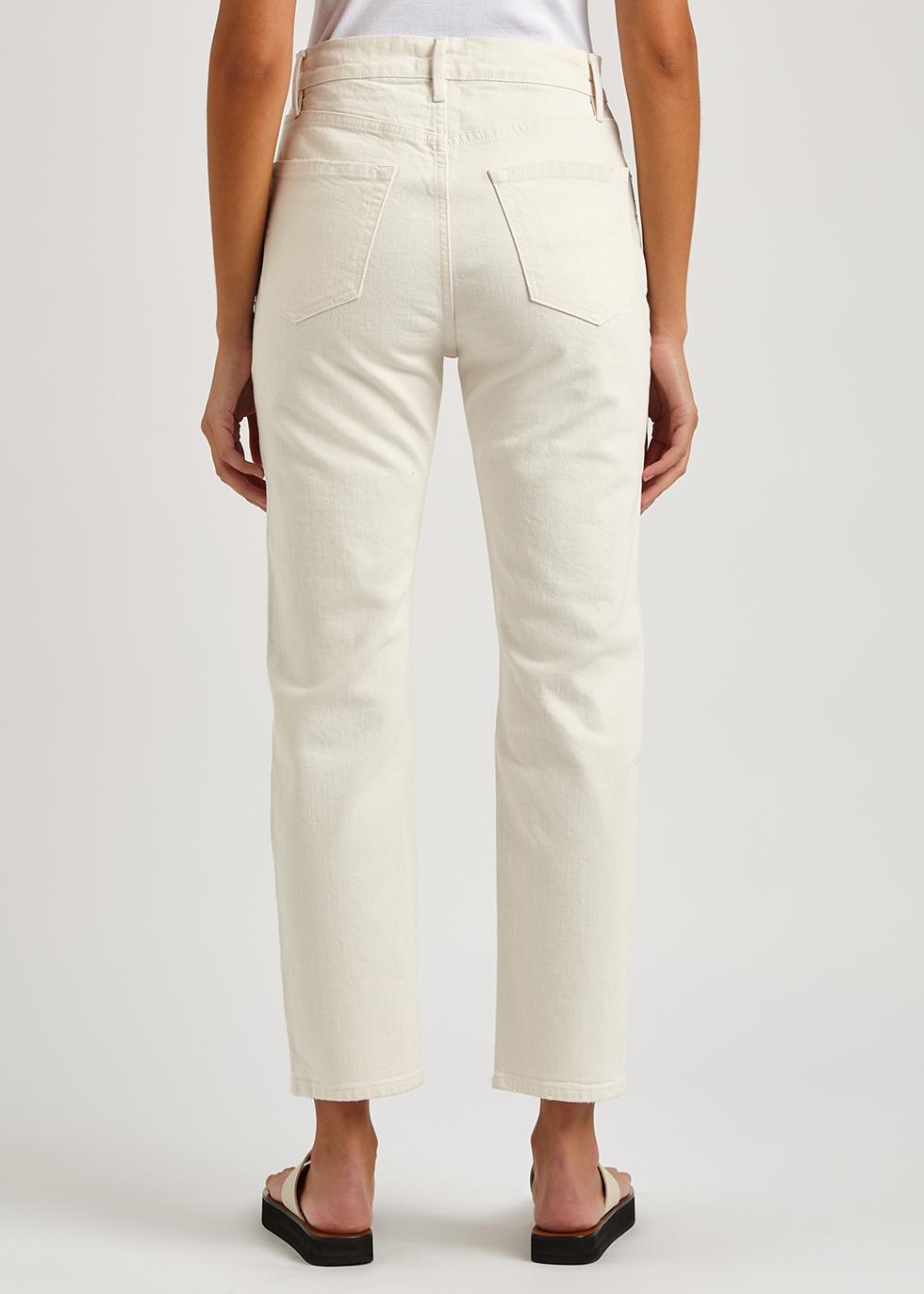 FRAME Le Original Cream Straight-leg Jeans in White | Lyst