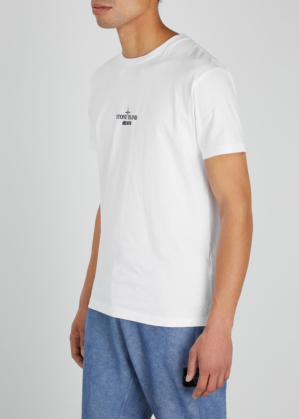 stone island white shirt mens