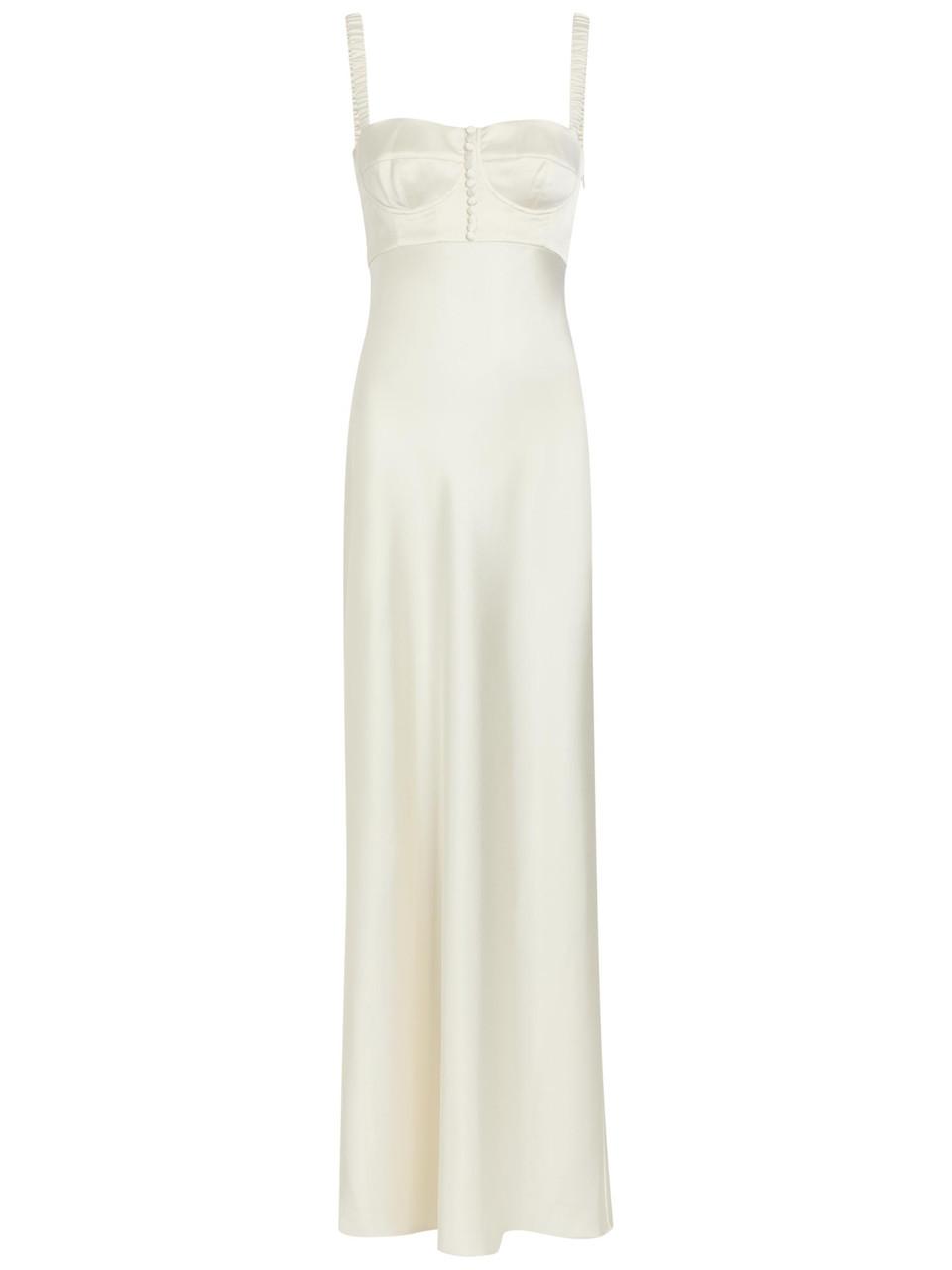 anna october whispering angel fringed satin midi dress Whispering Angel Fringed Satin Midi Dress By Anna October