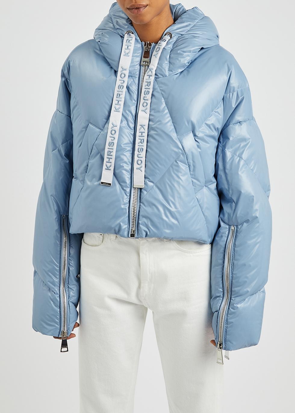 Khrisjoy Chevron-quilted Padded Ski Jacket in Blue