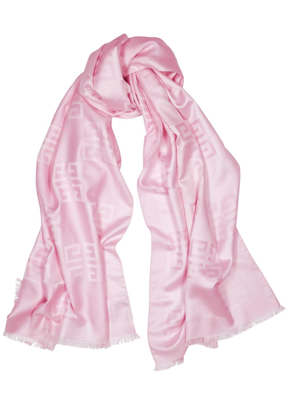 Givenchy 4g Light Pink Silk-blend Scarf - Save 6% - Lyst