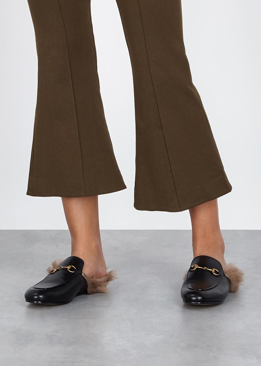 Gucci Princetown Fur Trimmed Leather Loafers in Brown Lyst UK