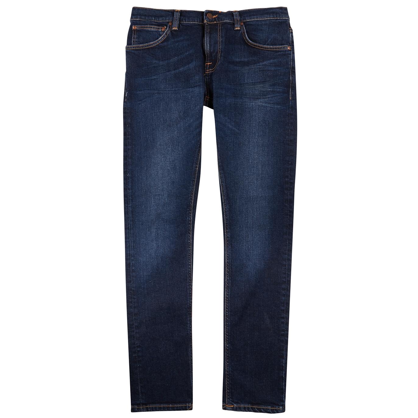 Nudie Jeans Light Blue Cotton Stretch Skinny Fit Men Denim Trouser JEANS