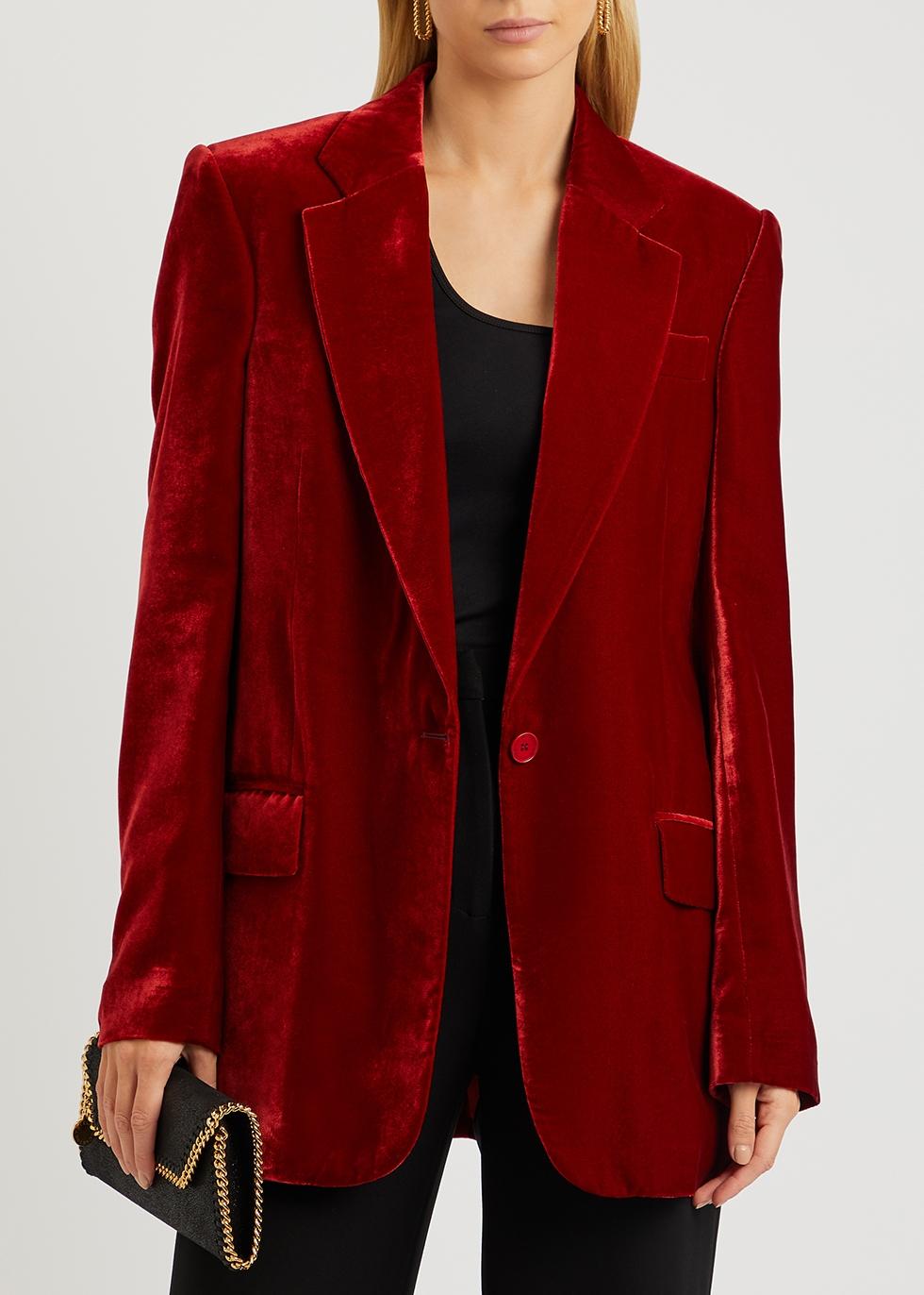 Stella McCartney Velvet Blazer in Red | Lyst