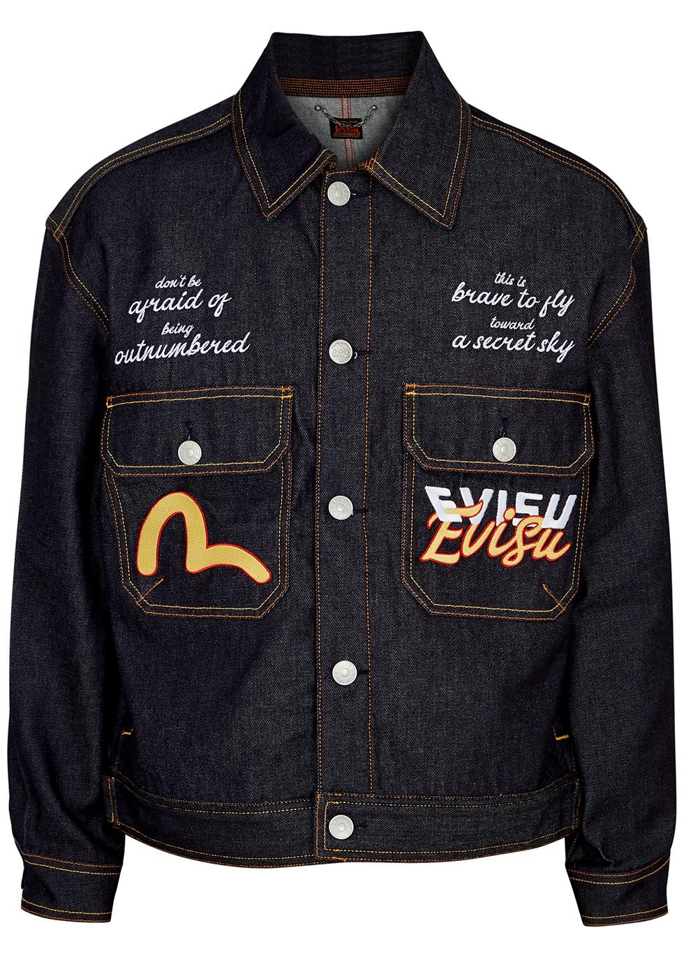 Evisu Koi Playing In Waves Embroidered Jacket in Blue for Men Lyst