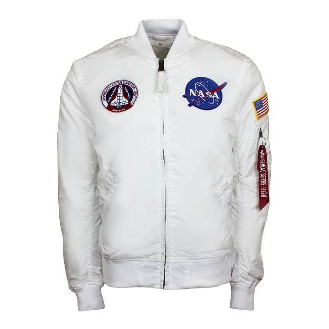 Alpha Industries Nasa Ma-1 Bomber Jacket in White for Men | Lyst