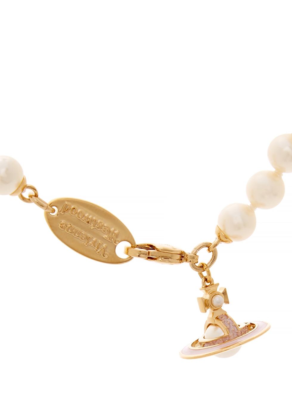 Vivienne Westwood Simonetta Faux Pearl Necklace in Gold (Metallic 