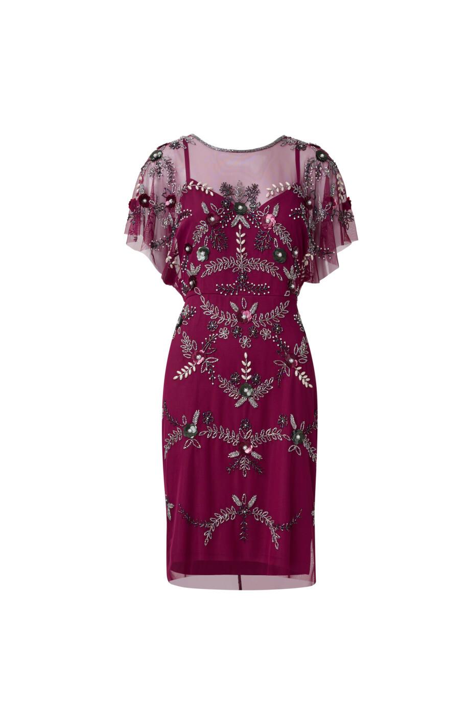 Adrianna Papell Beaded Short Dress in Purple Lyst UK