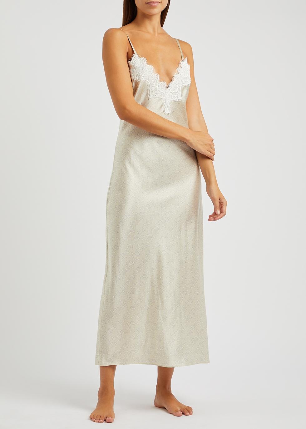Cream silk nightdress new arrivals