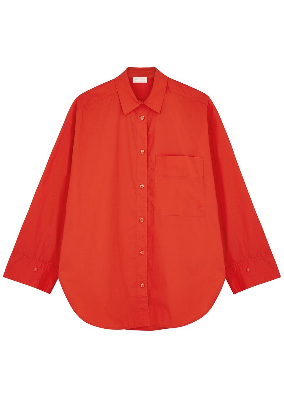 Angreb Bedre industri By Malene Birger Derris Cotton-poplin Shirt in Red | Lyst