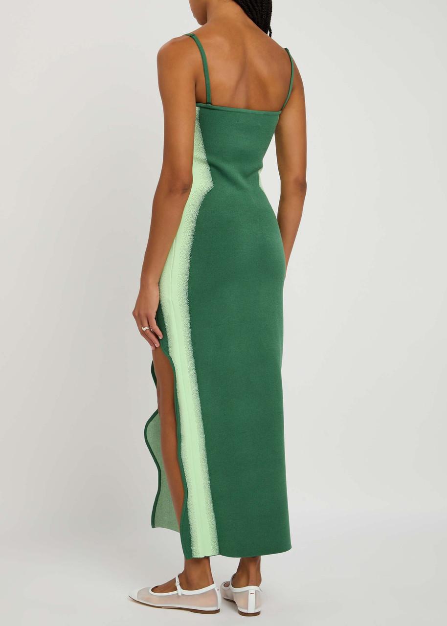 Ph5 Iris Asymmetric Stretch-Knit Maxi Dress in Green | Lyst