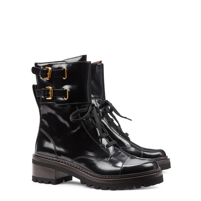 See By Chloé Mallory 50 Black Leather Biker Boots - Lyst