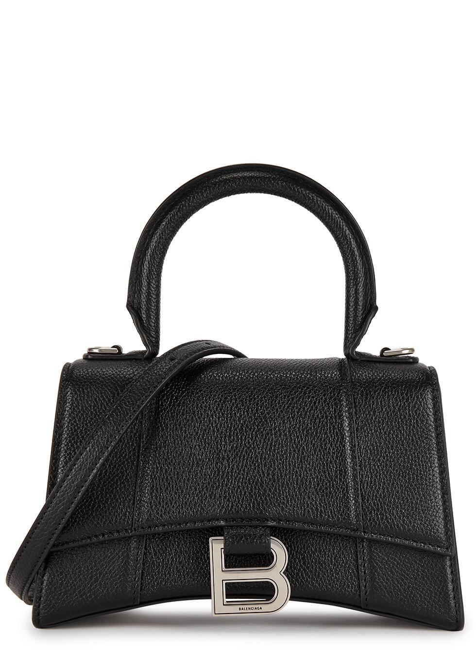 Customized Hourglass Small Top Handle Bag Black