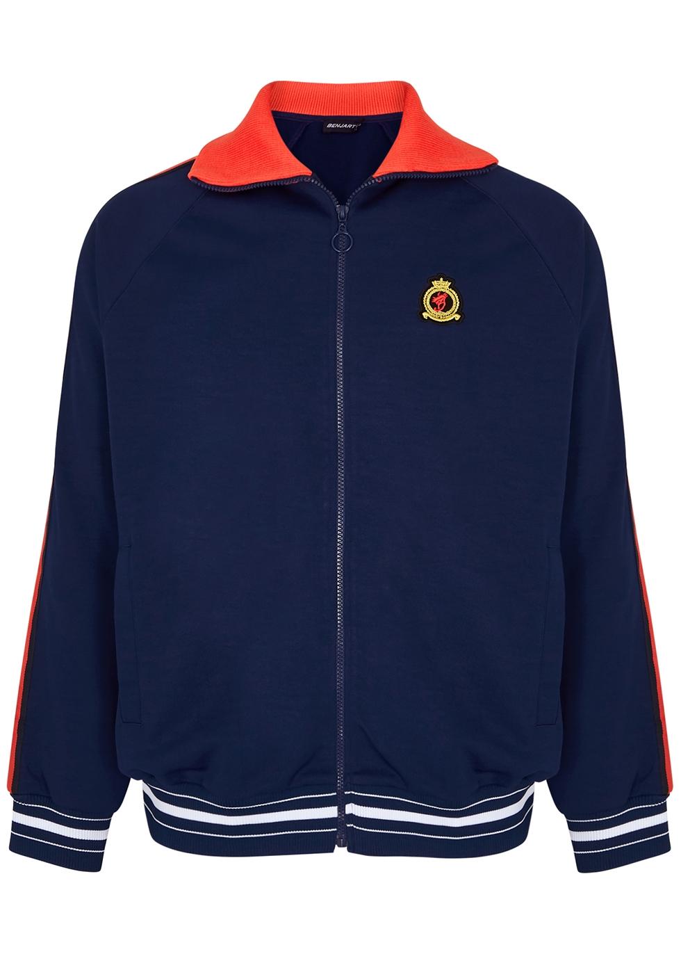Benjart Logo Jersey Track Jacket in Blue for Men | Lyst