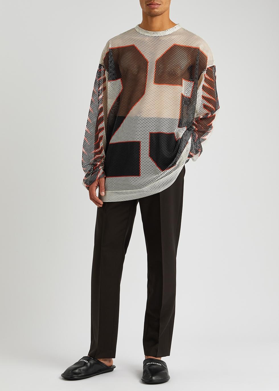 Dries Van Noten Hegland Printed Mesh Top in Grey for Men Dries Van Noten Hegland Printed Mesh Top in Grey for Men