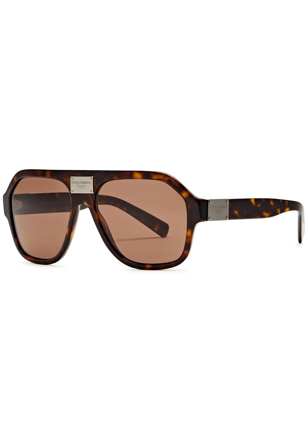 Dolce & Gabbana Aviator-style Sunglasses in Brown for Men | Lyst