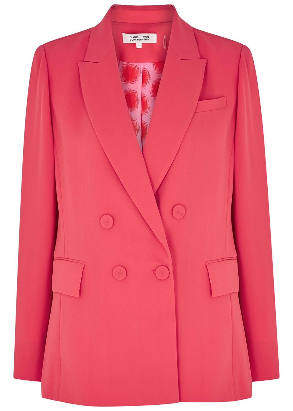 Diane von Furstenberg Synthetic Gloria Pink Doublebreasted Crepe