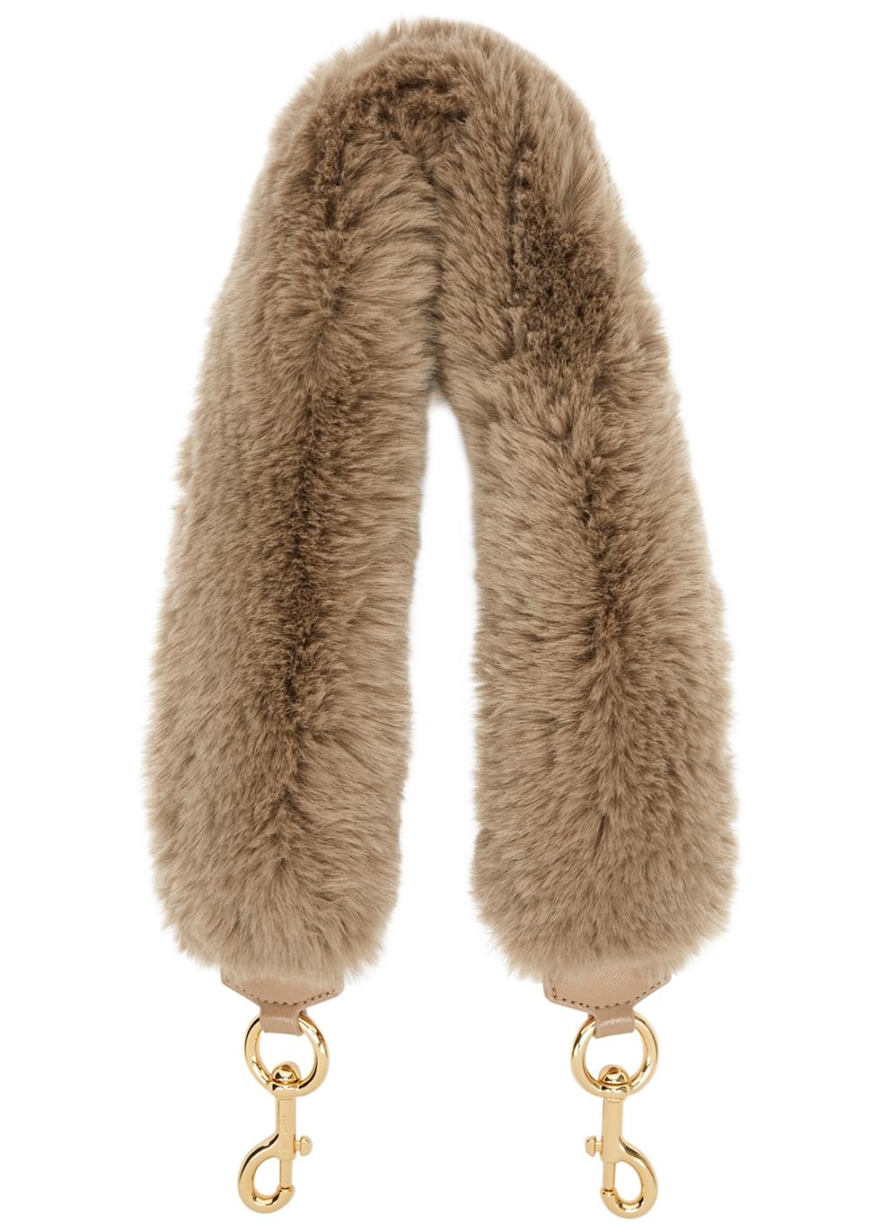 Marc Jacobs Faux Fur Bag Strap in Natural | Lyst