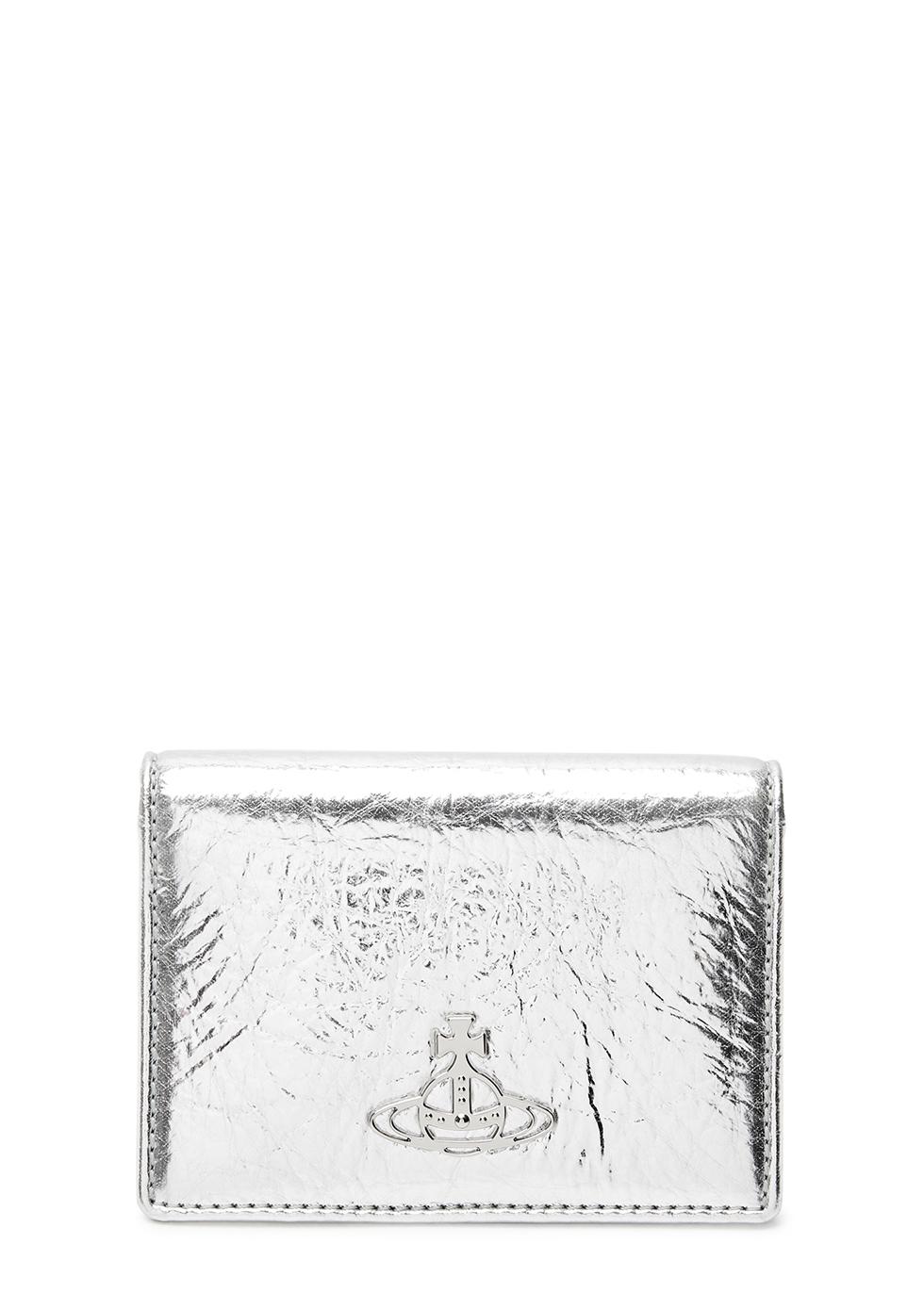 Vivienne Westwood Metallic Faux Leather Card Holder in Gray | Lyst