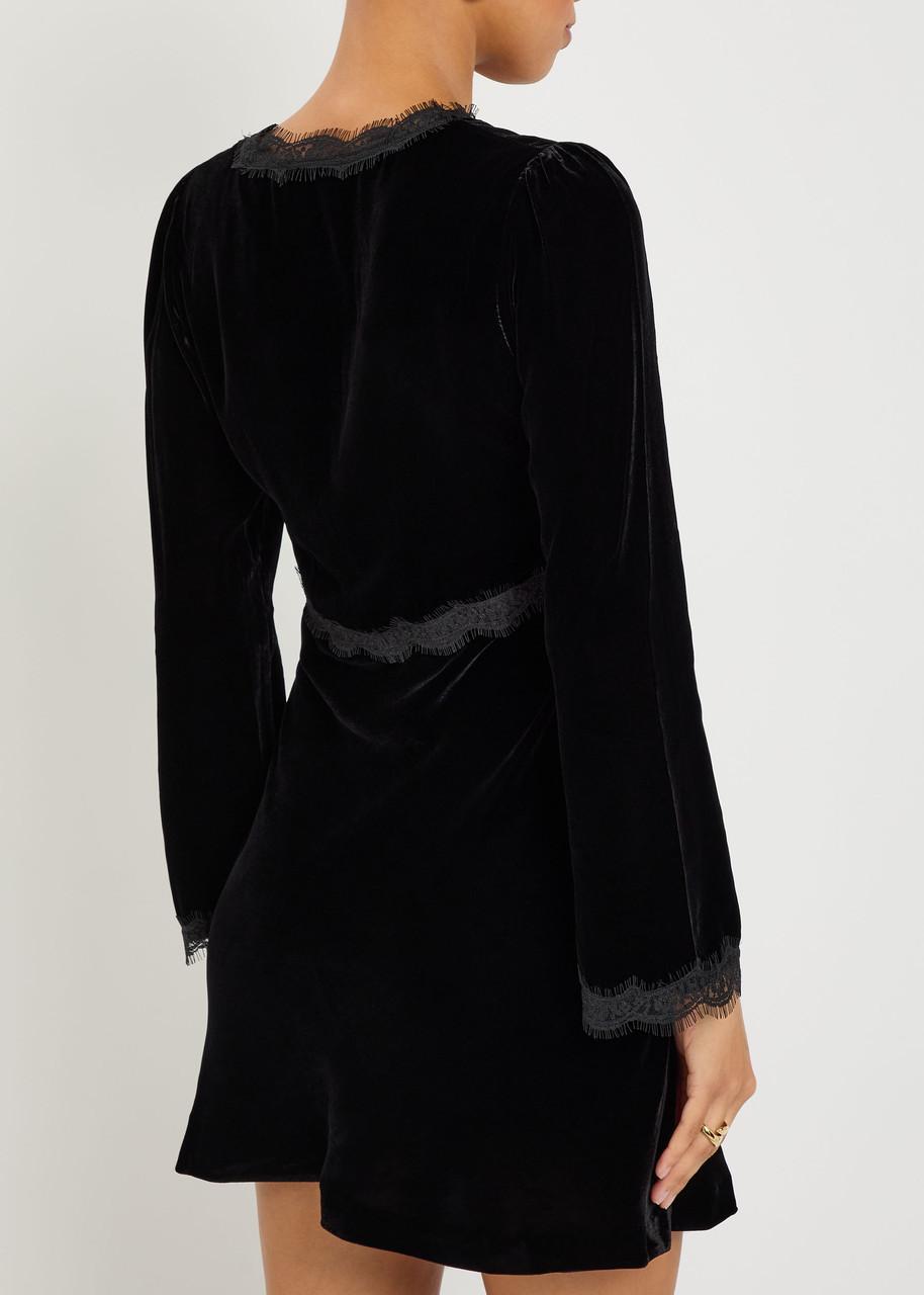 knee length dresses for ladies Leighton Mini Dress in Rose Spot Black