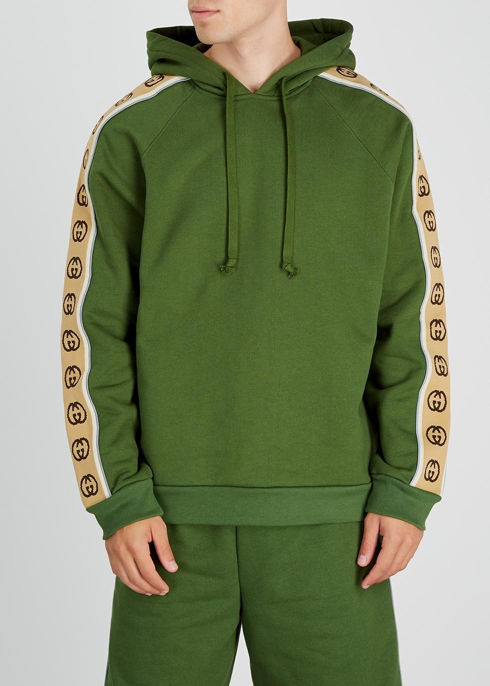 Gucci Cotton Jersey Hooded Sweatshirt in Green for Men | Lyst