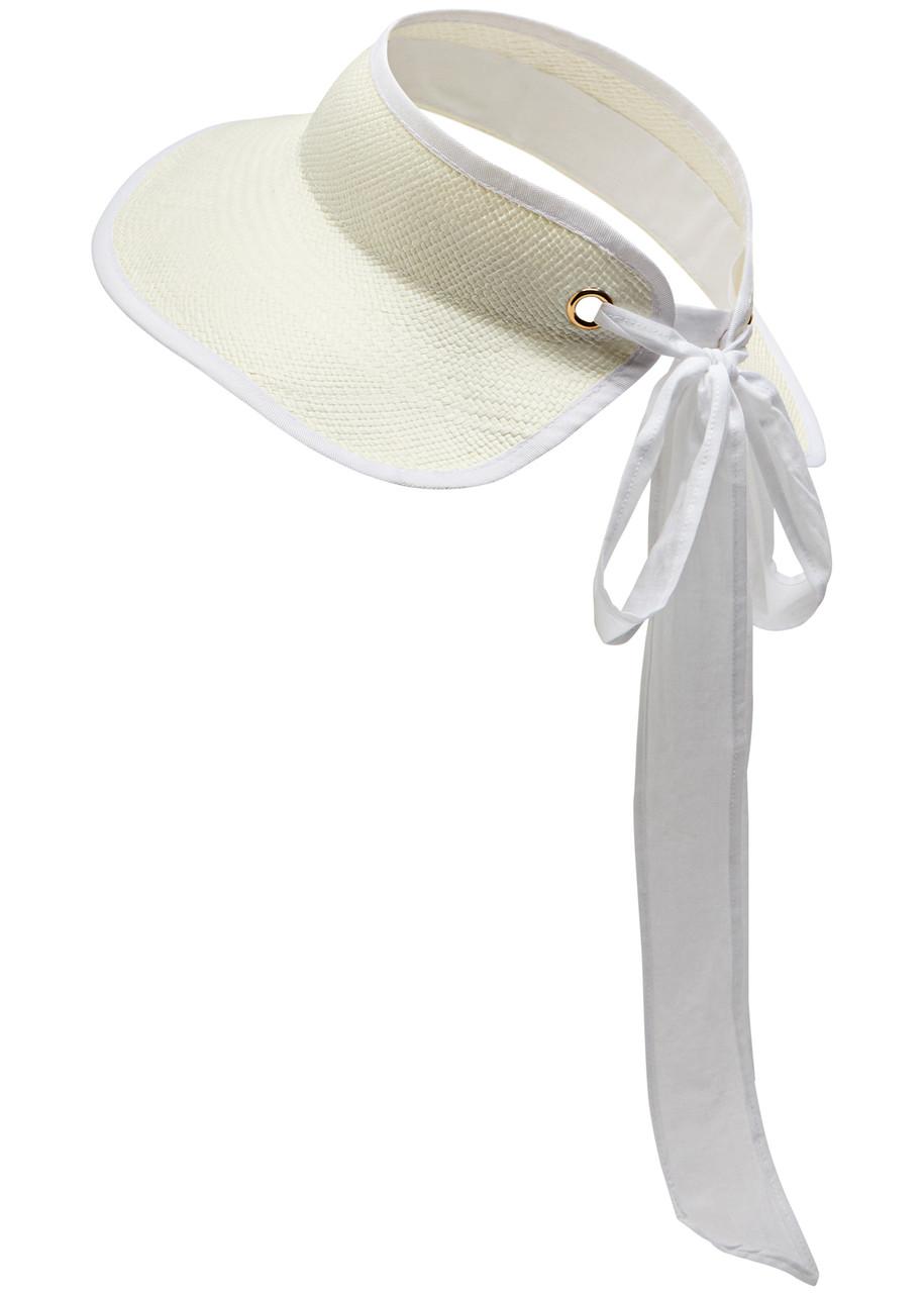 Sensi Studio Long Brim Straw Visor in White | Lyst display picture 1