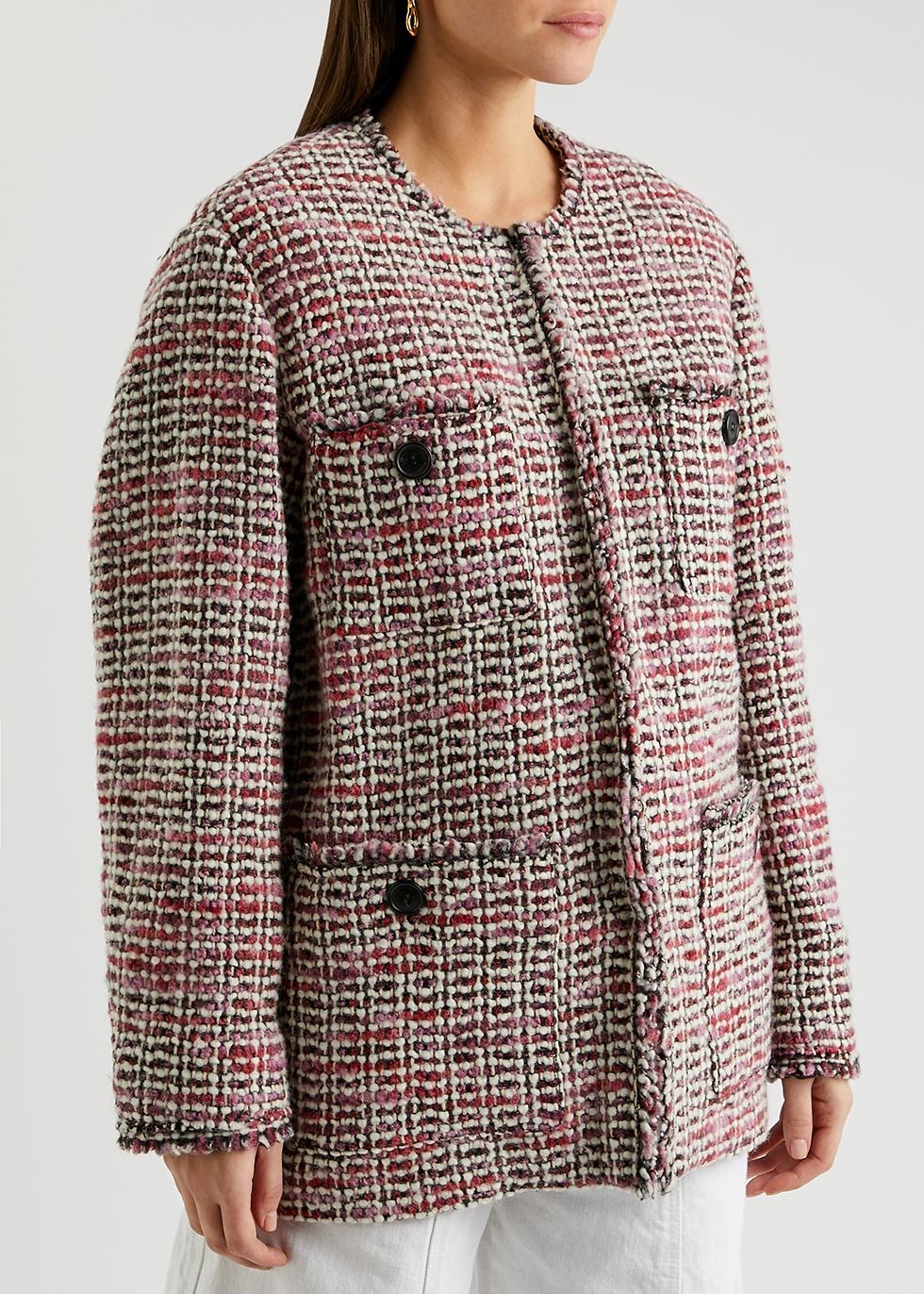 Isabel Marant Dianaza Wool-blend Tweed Jacket in Pink