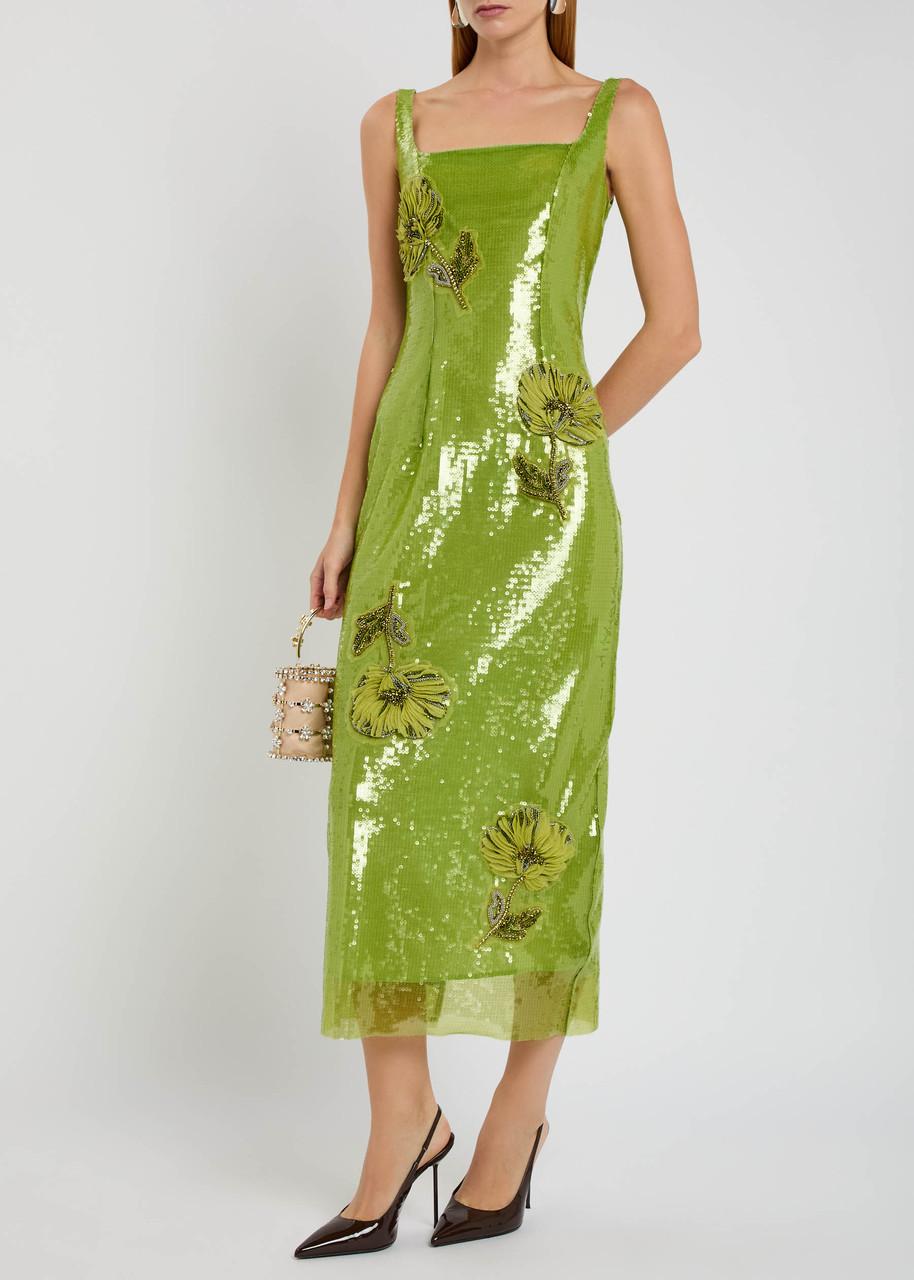 marilyn green sequin dress Oseree Marilyn Sequin Mini Dress