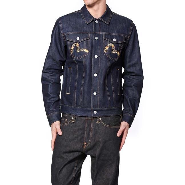 Evisu Denim Trucker Jacket With Carp And Kamon Embroidery in Blue for ...